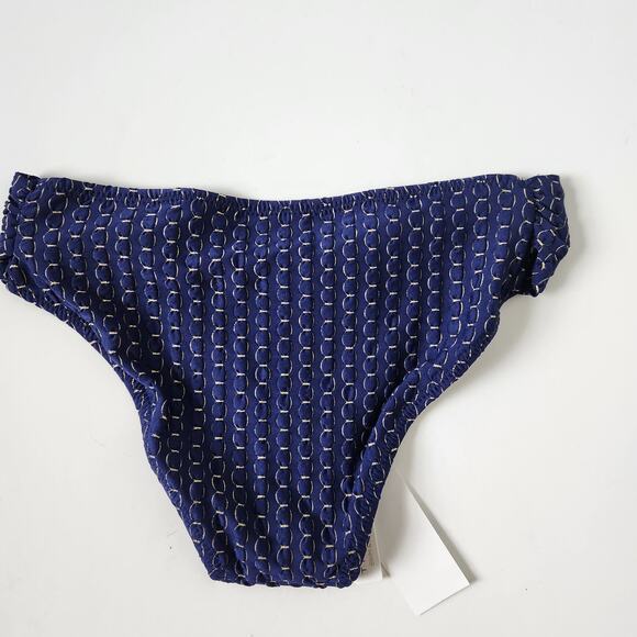 New Trina Turk Adeline Bikini Bottoms Size 6 Gold and Navy Blue - Picture 4 of 4